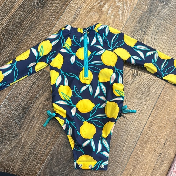 12m Lemon Blue Girls Rashguard Bathing Suit - Picture 4 of 4